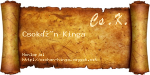 Csokán Kinga névjegykártya